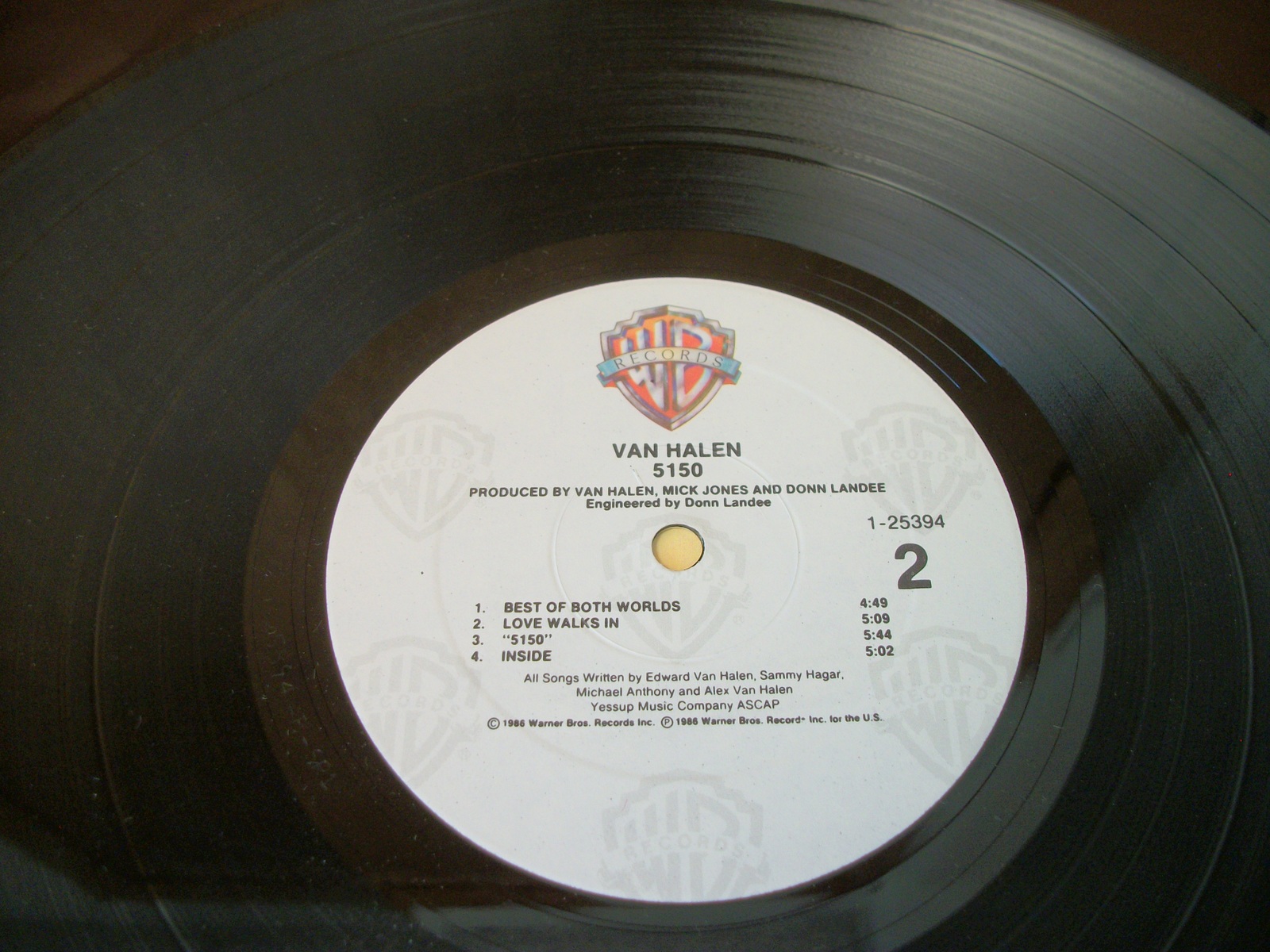 Van Halen 5150 Rock Music Sammy Hagar 33 1/3 RPM Vinyl 12" Warner B Record 1986 - Image 10