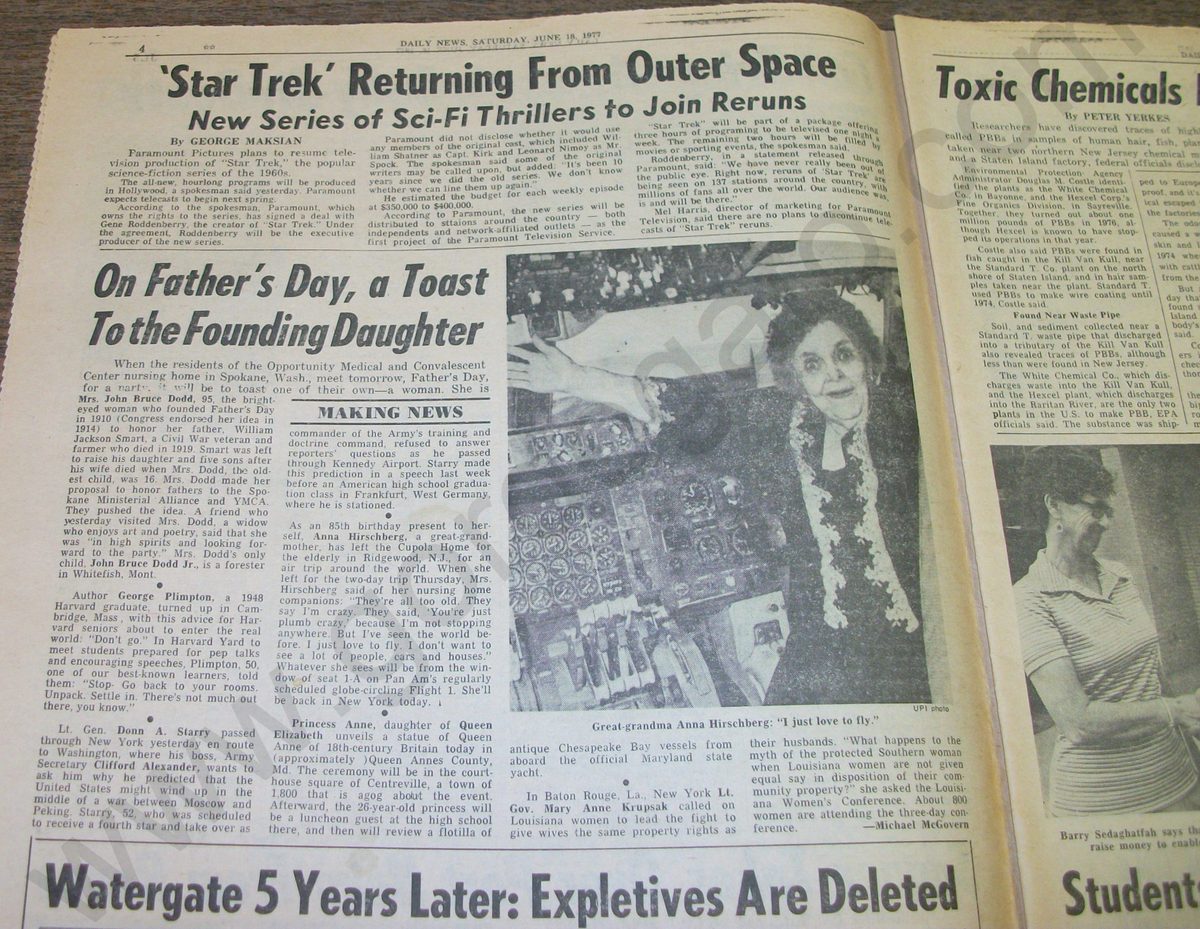 New York Daily News - Saturday, June 18, 1977 - Von Braun, Slayton - Image 3