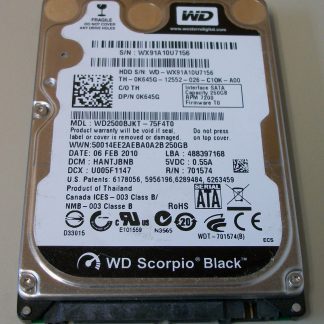 Western Digital WD Scorpio Black 250GB Laptop 9.5mm 2.5" SATA Hard Disk Drive