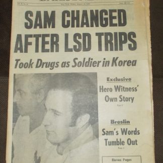 New York Daily News 12 August 1977 Son of Sam David Berkowitz Pele Space Shuttle