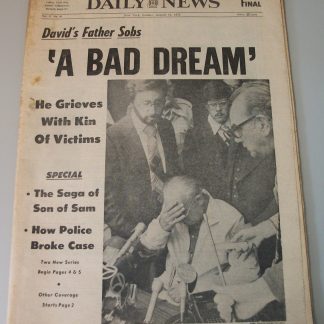 New York Daily News 14 August 1977 Son of Sam David Berkowitz Ali vs. Shavers Ad