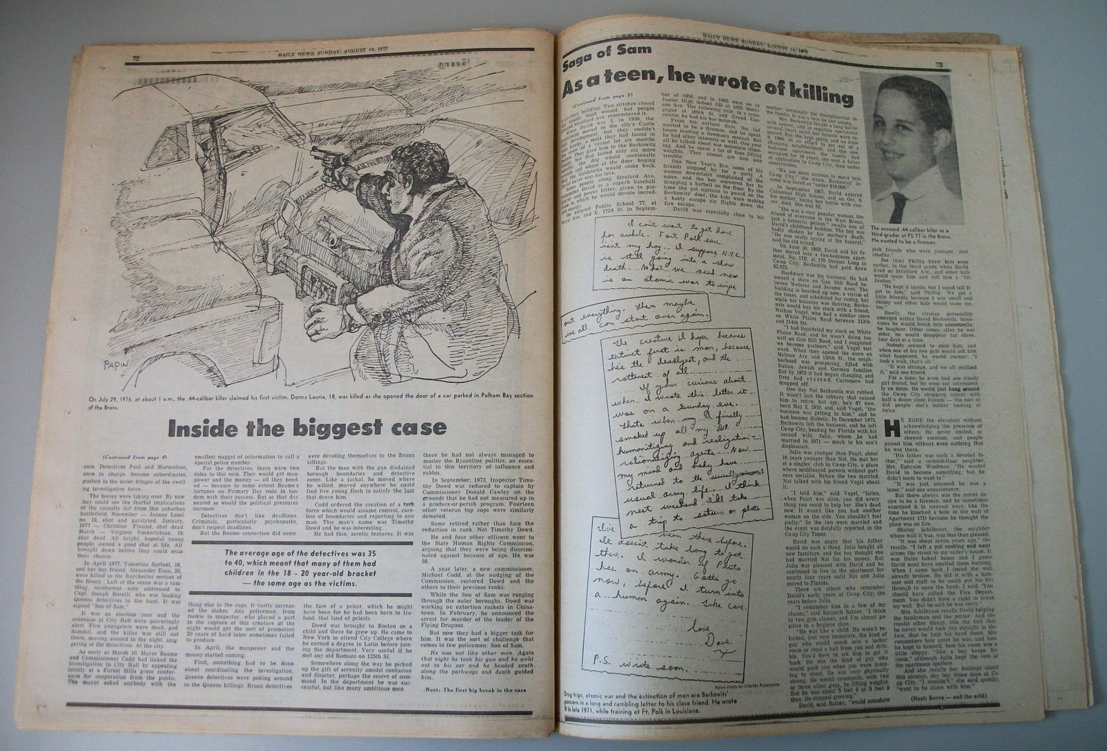 New York Daily News 14 August 1977 Son of Sam David Berkowitz Ali vs. Shavers Ad - Image 10