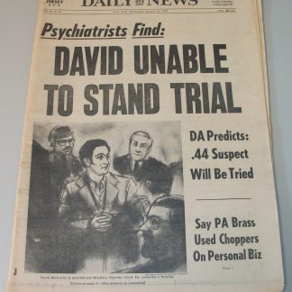 New York Daily News 31 August 1977 Son of Sam David Berkowitz, Star Wars Ad More