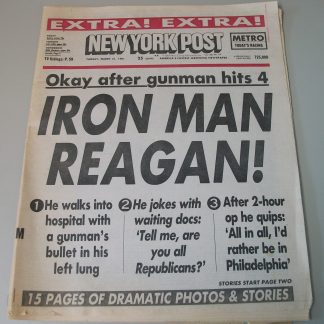 New York Post 31 March 1981 President Reagan Wounded Shot Hoosiers Win NCAA