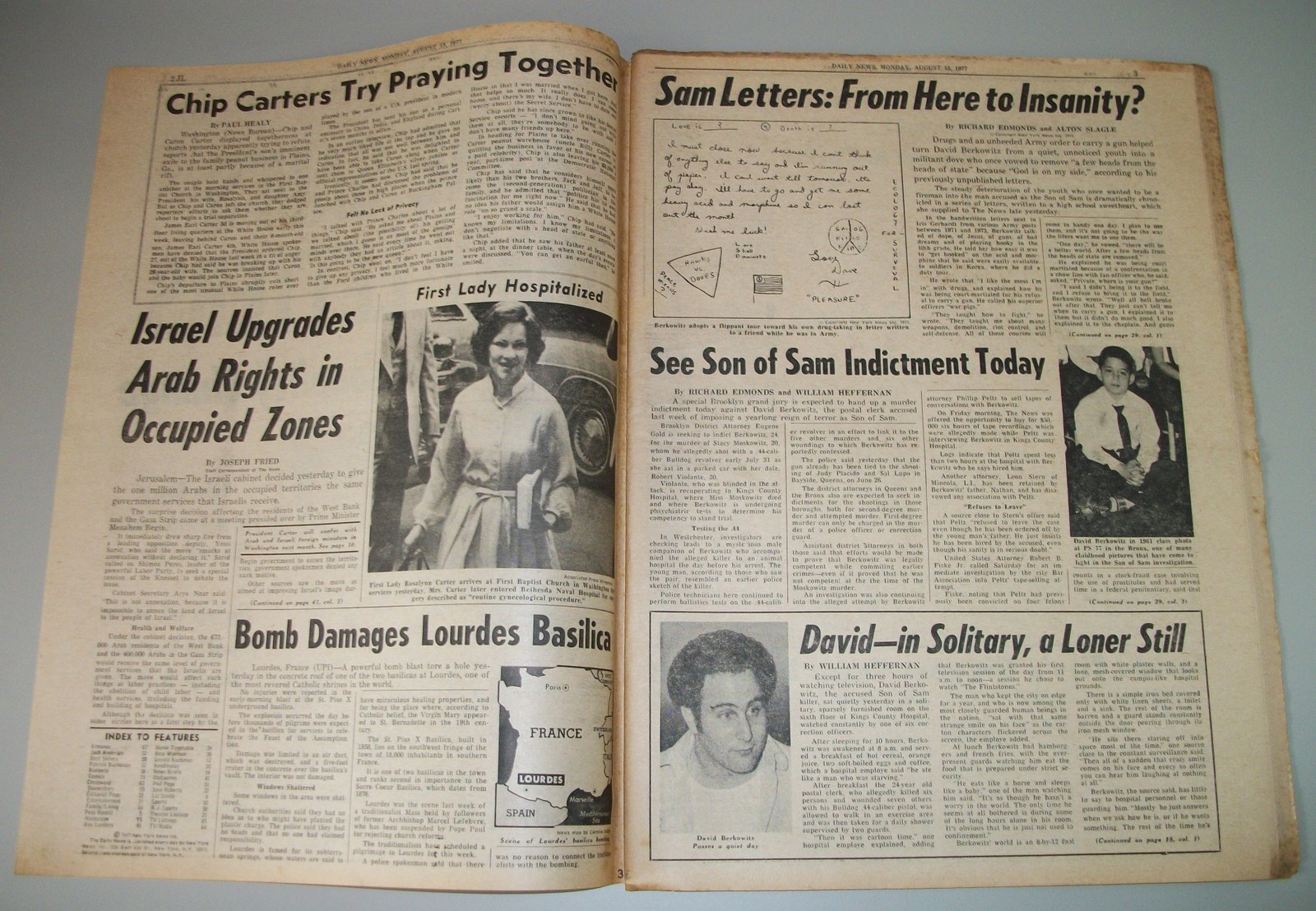 New York Daily News 16 August 1977 Son of Sam David Berkowitz Diary Attacks Pele - Image 3