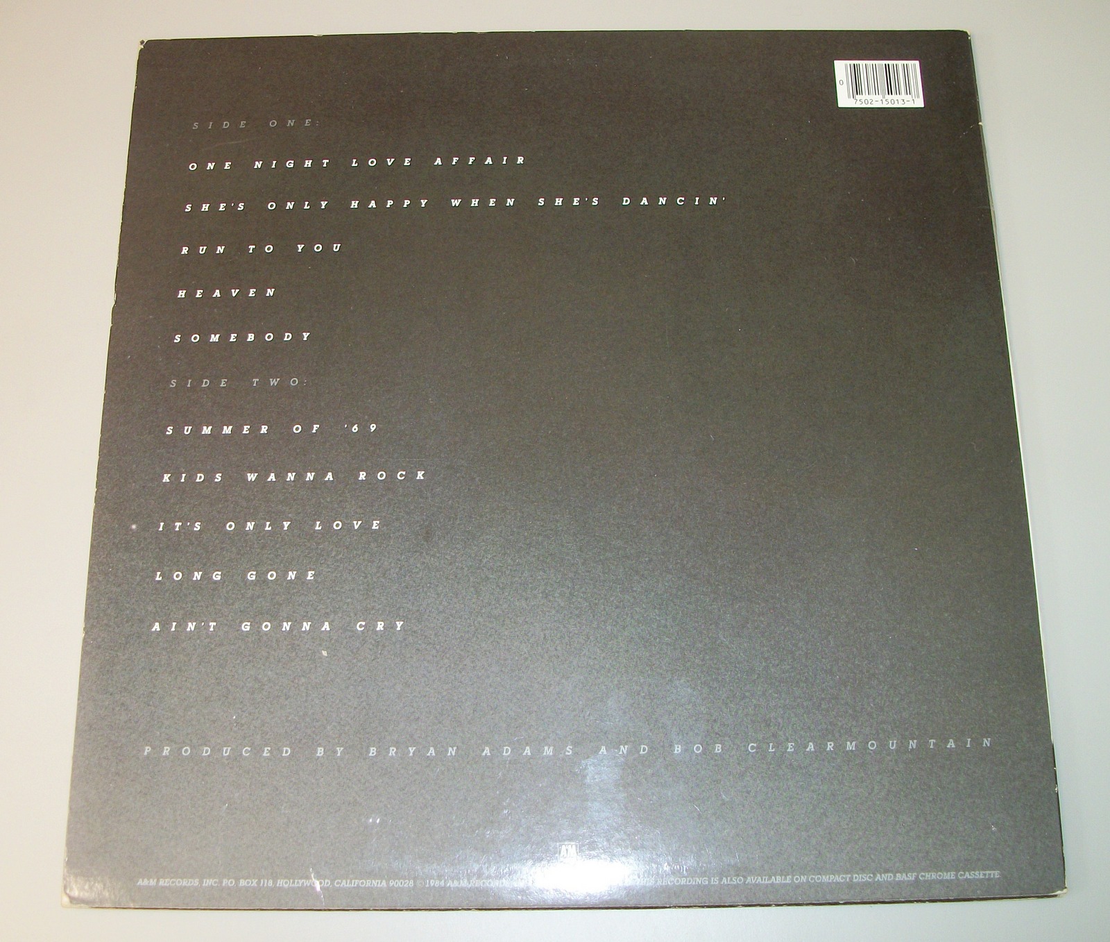 Bryan Adams Reckless Rock Music 33 1/3 RPM Vinyl 12" Record A&M SP 5013 1984 - Image 4