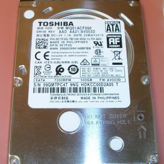 Toshiba 500GB Laptop 7mm Thin 2.5" SATA Hard Disk Drive MQ01ACF050 May 2019