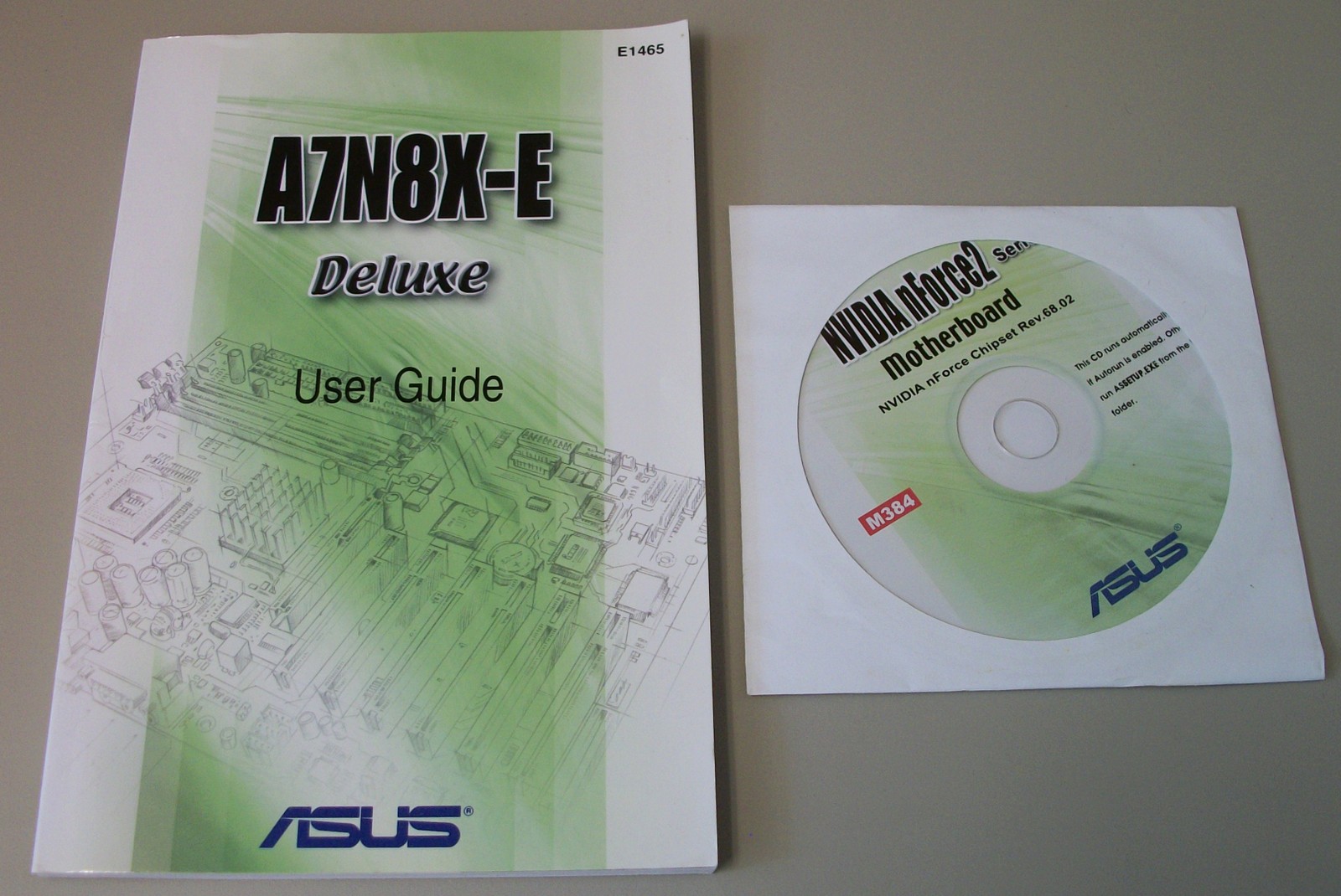 Original Manual User's Guide, Driver CD Disc for Asus A7N8X-E Motherboard 2003
