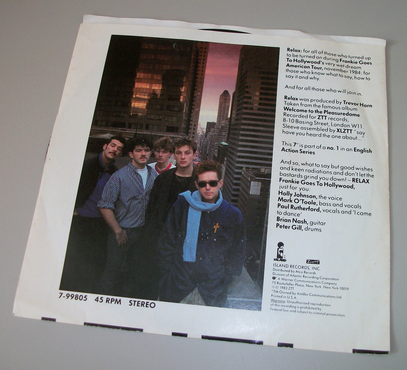 Frankie Goes Hollywood Relax September Monday 45 RPM Vinyl 7" Record Island 1983 - Image 2