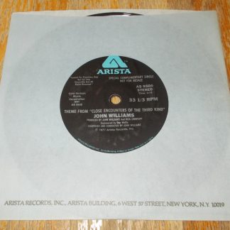 Close Encounters Third Kind 33 1/3 Vinyl 7" Promo Record Arista 1977 J Williams