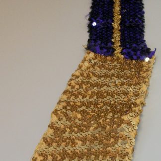 Dark Purple Gold Trim Shiny Sequins Marching Band Uniform Part Accessory - Sash