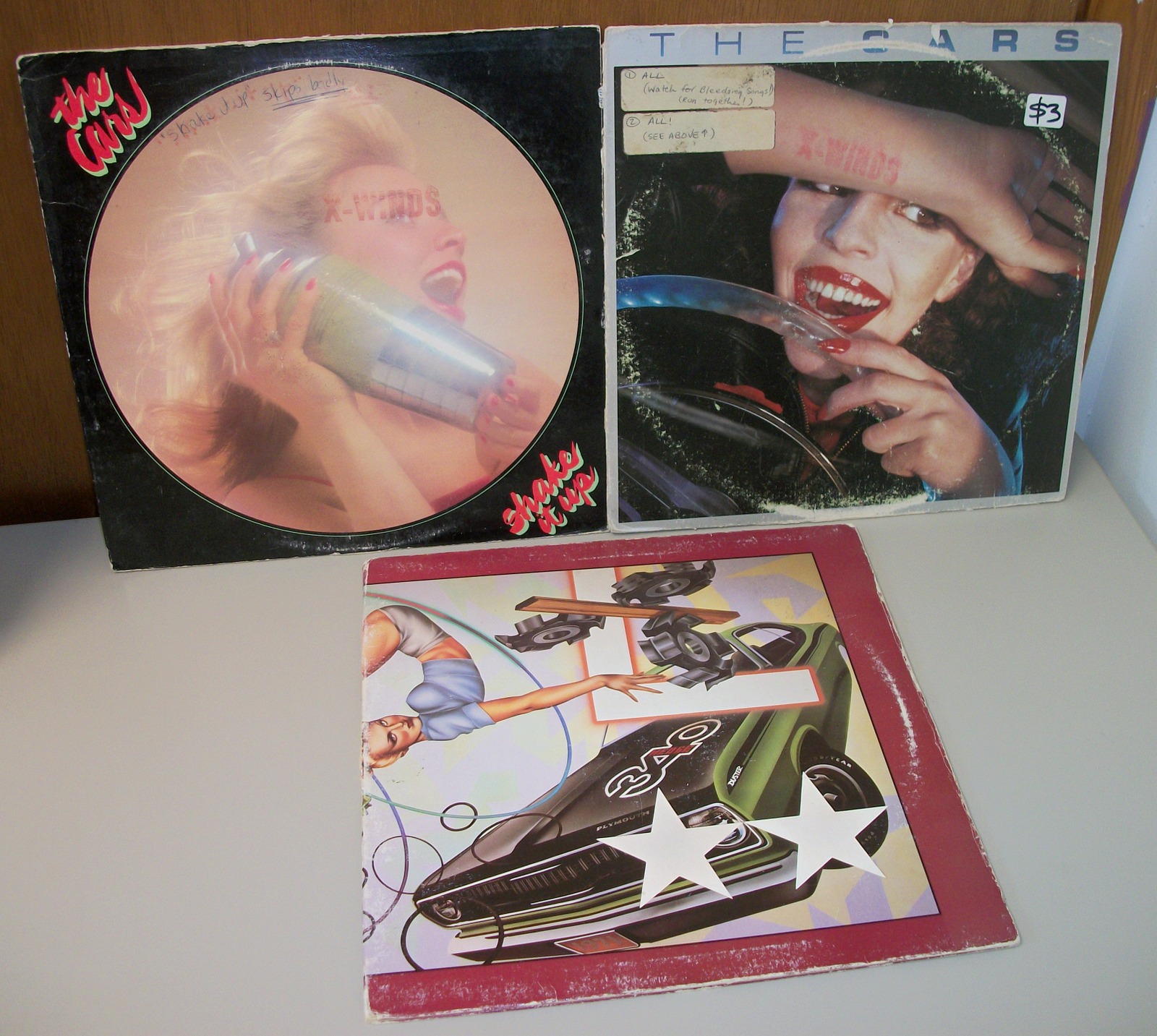 Lot of 3 The Cars Vinyl 33 RPM Records Heartbeat City Shake It Up 1978 1980 1984