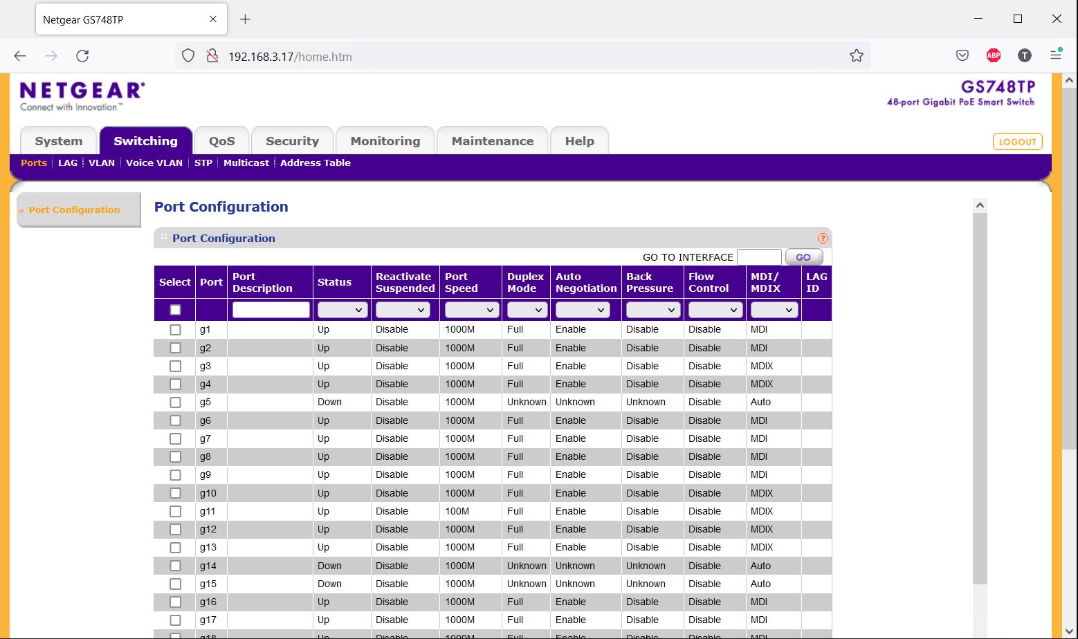 Netgear ProSafe GS748TP 48 Port Gigabit PoE SFP Wired Rack Mount Network Switch - Image 7