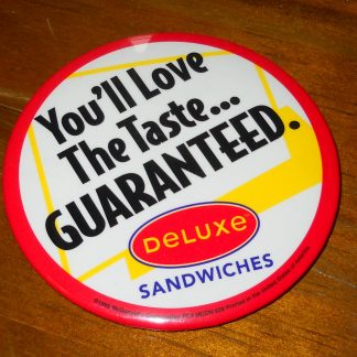 McDonalds McDonald's Deluxe Sandwiches 3" Inch Metal Pin Button Badge 1996 USA