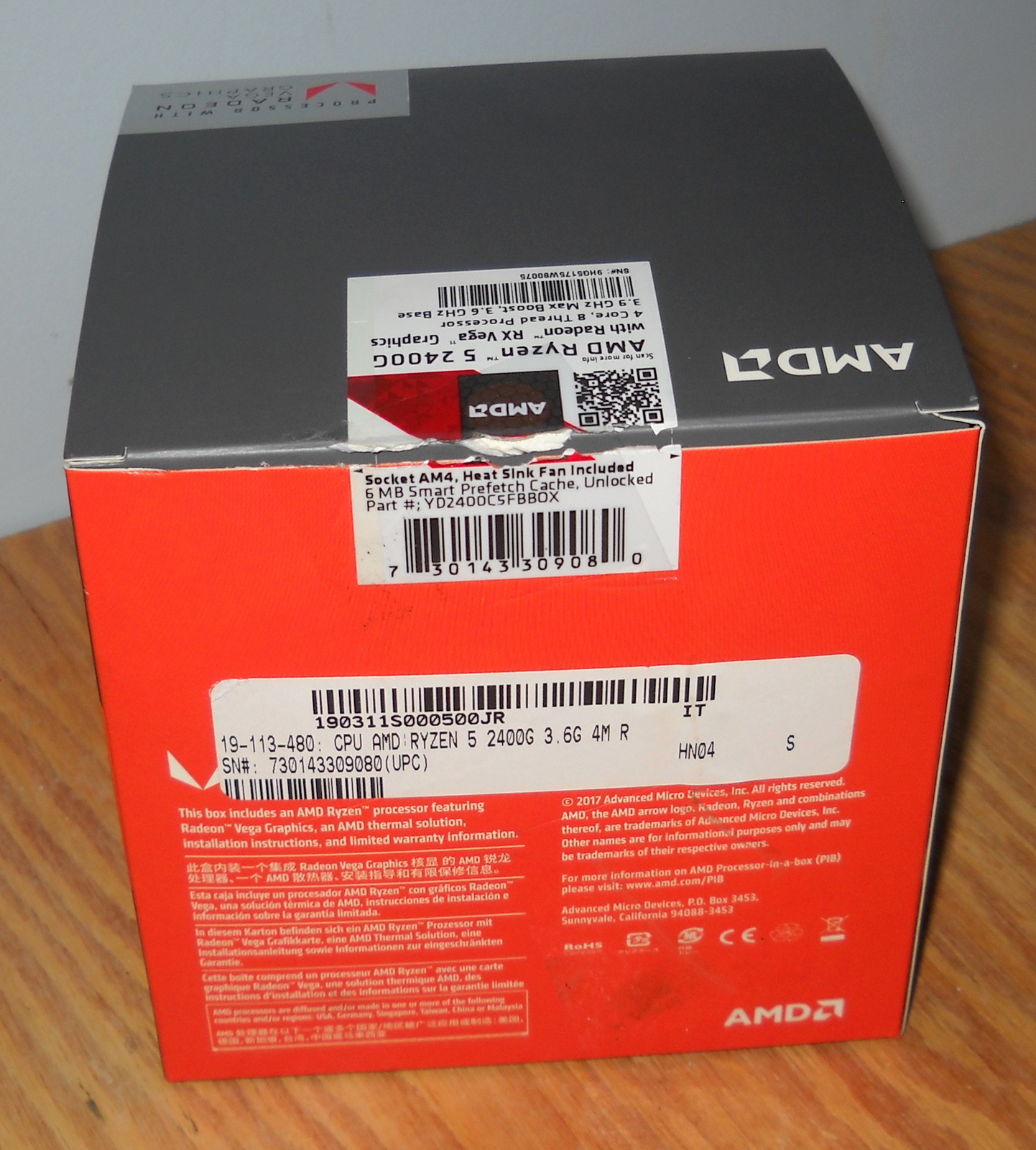 AMD Ryzen 5 2400G APU CPU Socket AM4 Processor YD2400C5M4MFB w/ Heatsink, Fan - Image 7