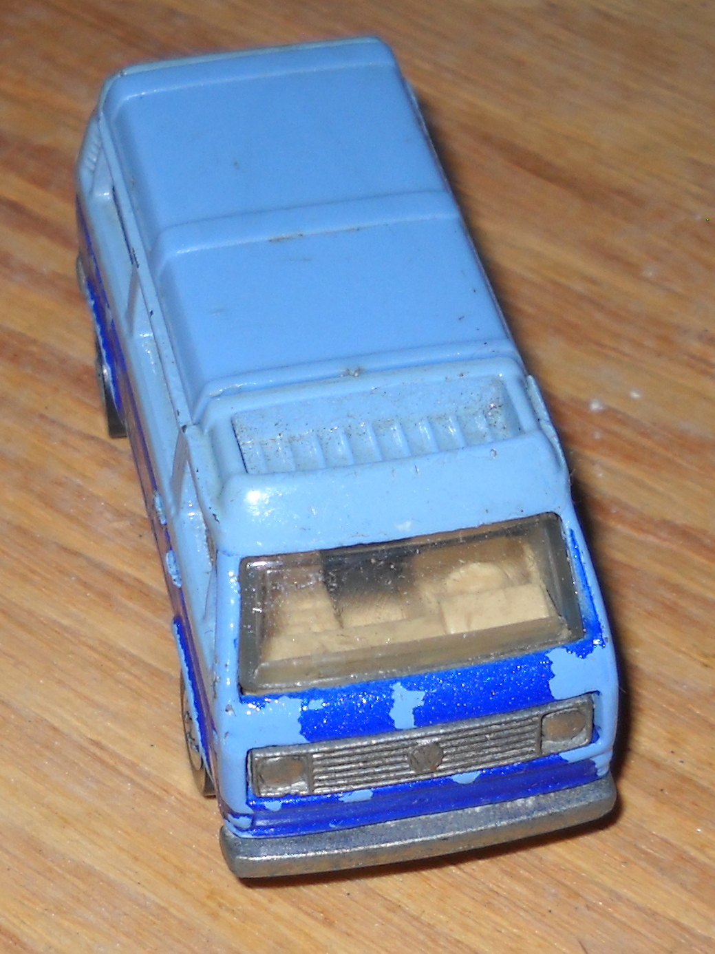 1:64 Replica 2 Tone Blue Volkswagen VW Hot Wheels Mattel Toy Van Sunagon 1981 - Image 6