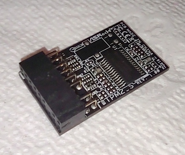 Infineon TPM2_S TPM Trusted Platform Module V. 2.0 18-pin for ASRock Motherboard