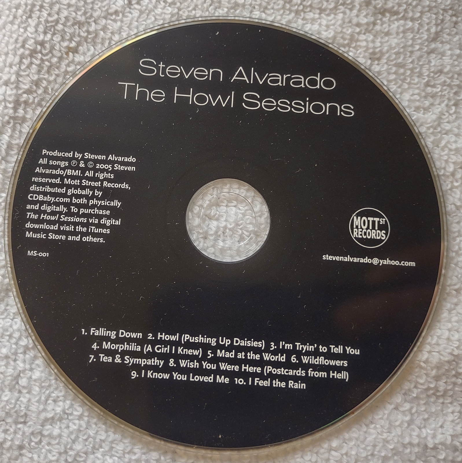 Steven Alvarado Howl Sessions Pop Rock Music CD 2005 Mott Street Records - Image 2