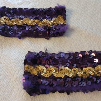 Dark Purple Gold Trim Shiny Sequins Marching Band Uniform Shoulder Epaulettes