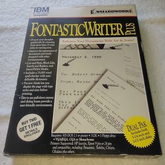 WizardWorks FontasticWriter Plus DOS Word Processing Program 1990 5.25" Floppies