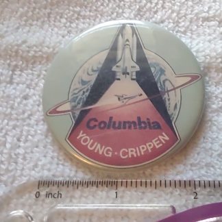 NASA Space Shuttle Columbia STS-1 2.25" Metal Pin Button Badge Young Crippen