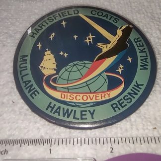 NASA Space Shuttle Discovery 1st Flight STS-41D 3" Metal Pin Button Badge 1984