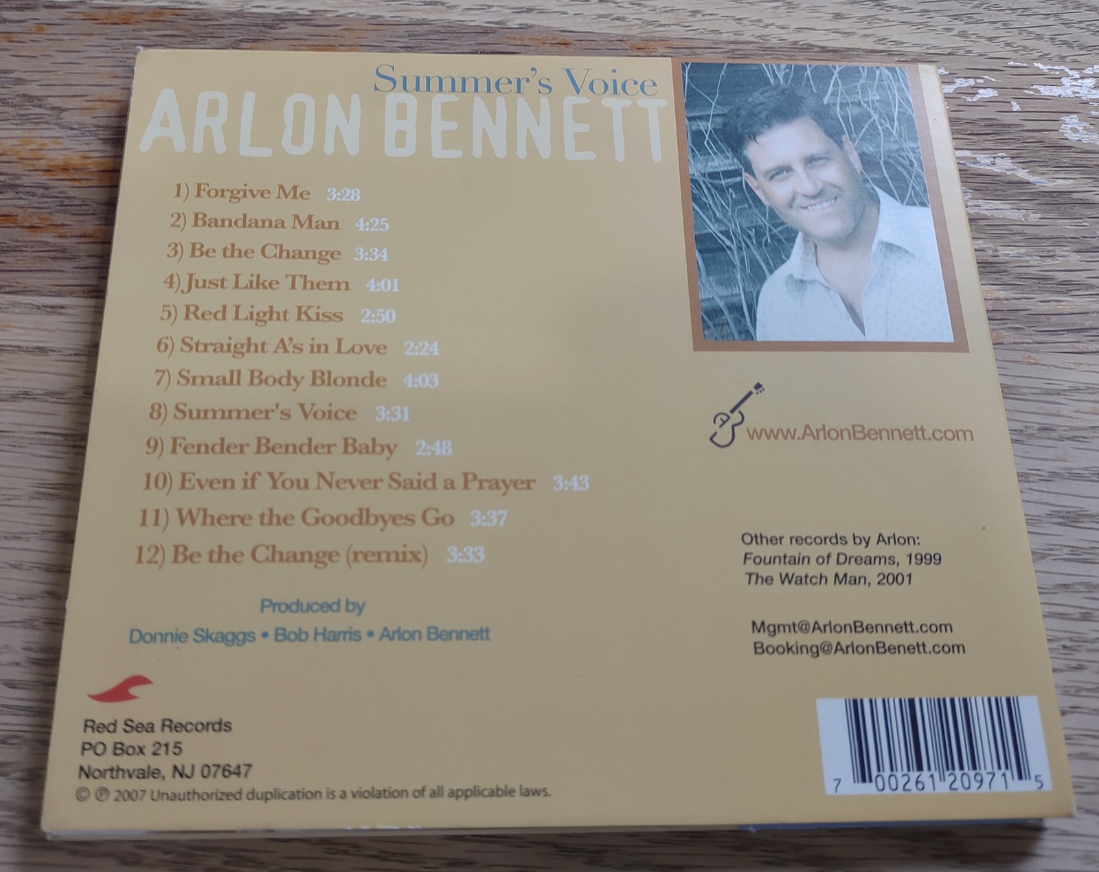 Arlon Bennett Summer's Voice Folk Country Pop Rock Music Album CD 2007 RS1003 - Image 2