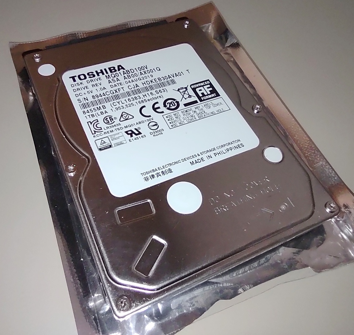 Toshiba 1000GB 1TB Laptop 9mm 2.5" SATA Hard Disk Drive MQ01ABD100V Aug 2019