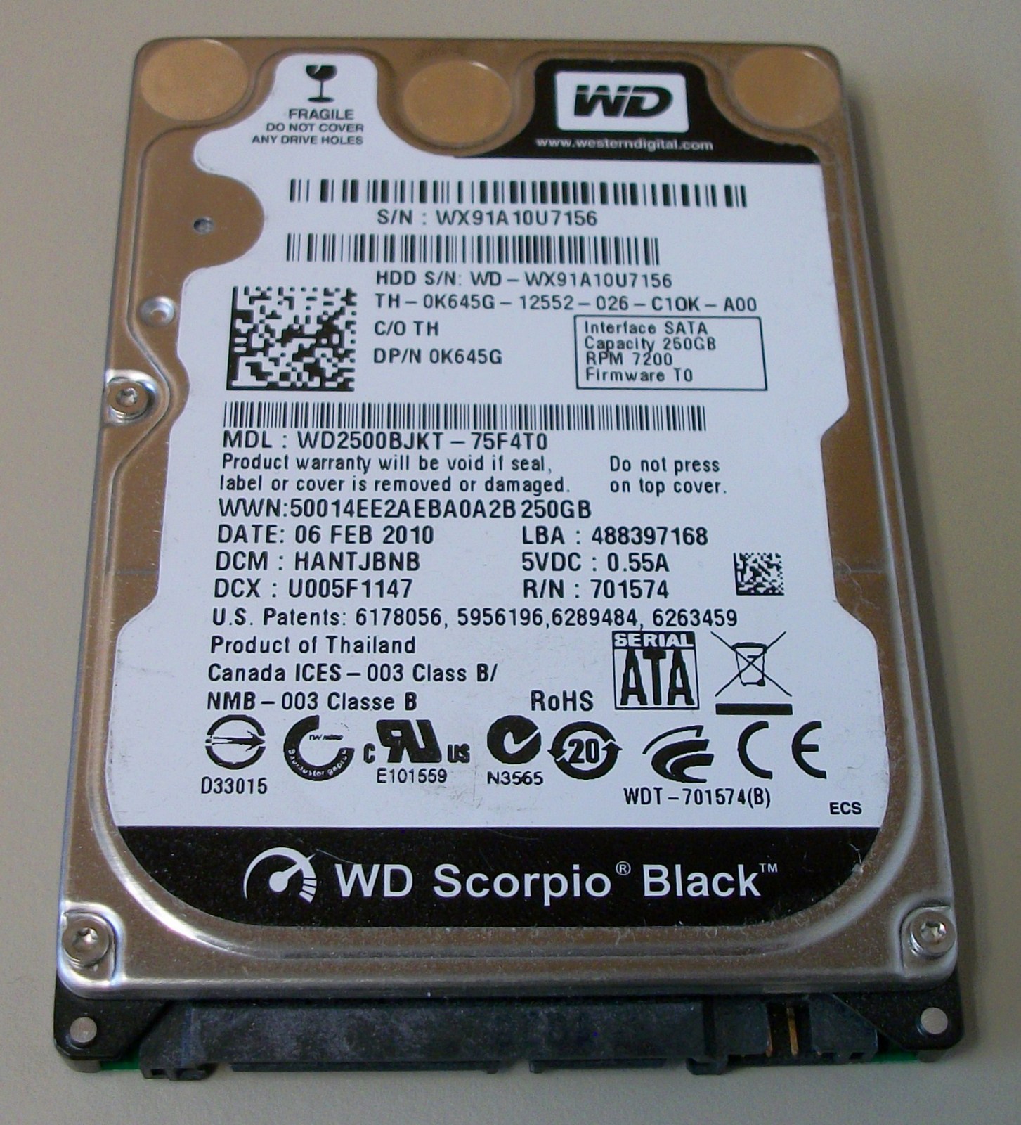 Lot 4 DEFECTIVE Notebook Laptop 2.5" SATA Hard Disk Drives 250GB 1TB 500GB 750GB - Image 3
