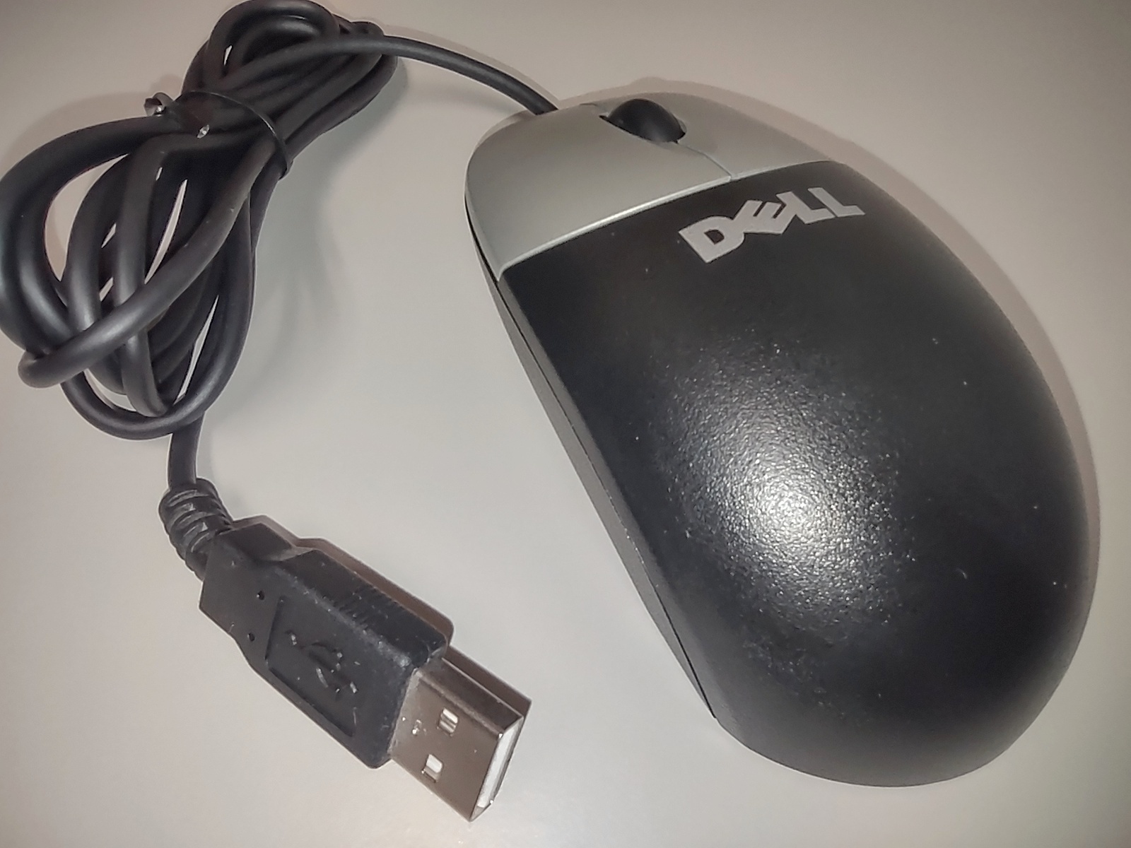 Black / Silver 2-Button Dell Scroll Mouse Optical Laser USB Wheel 0CJ339 M056U0A - Image 2