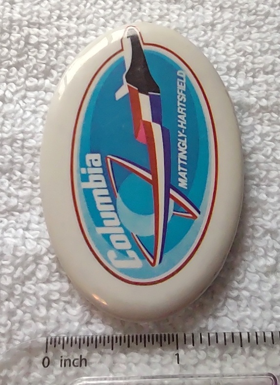 Lot of 3 NASA Space Shuttle Columbia STS-1, 2, 4 2.25" Metal Pin Button Badges - Image 14