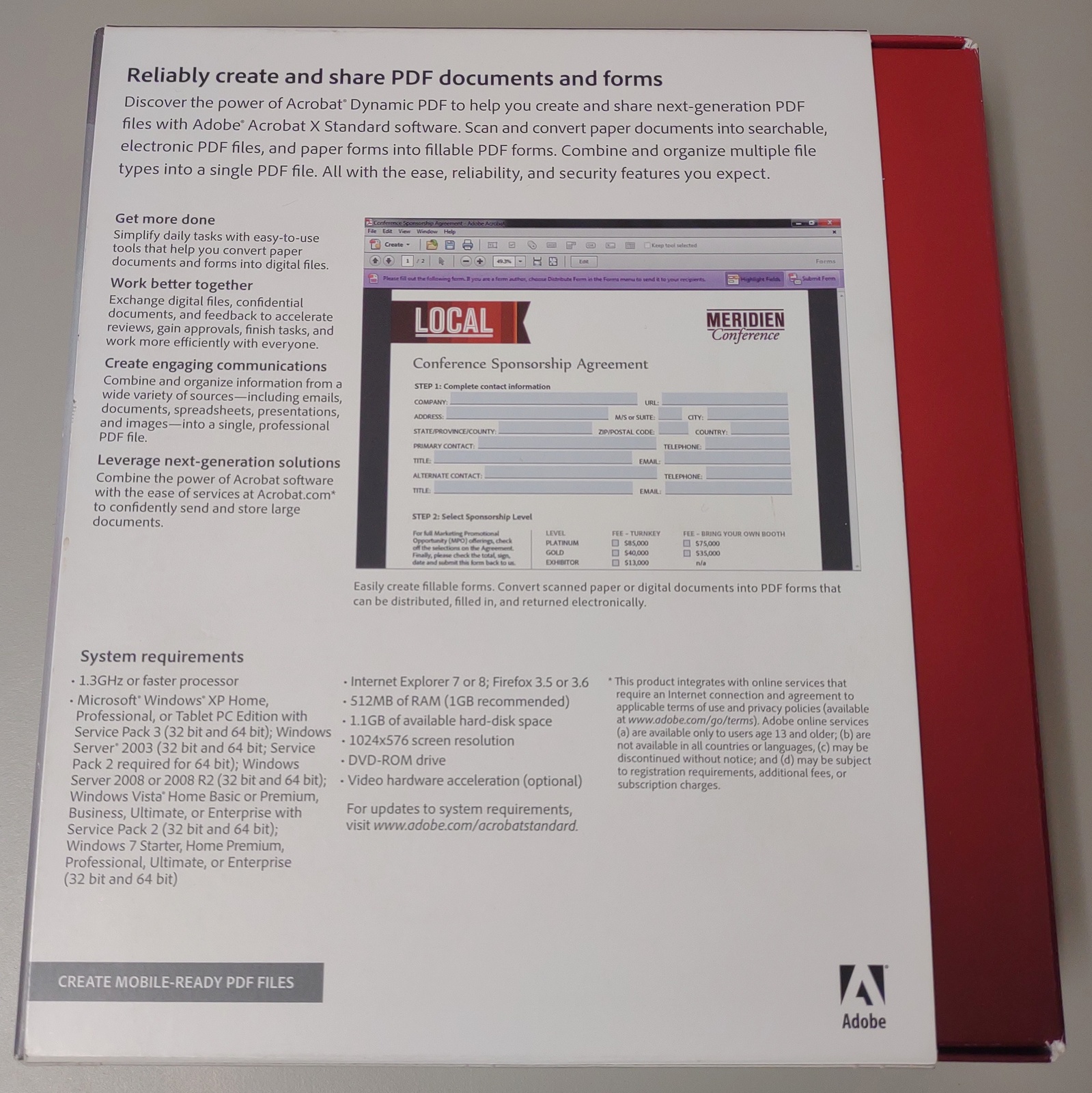 Adobe Acrobat X 10 Standard Retail Box 4 Windows XP, Vista, 7 - PC DVD-ROM 2010 - Image 4