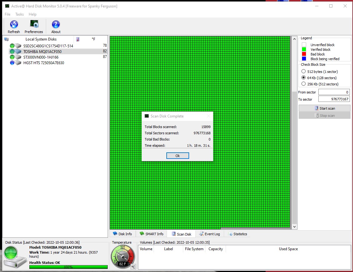 Lot of 4 500GB Notebook Laptop 2.5" SATA Hard Disk Drives Toshiba MQ01ACF050 - Image 5