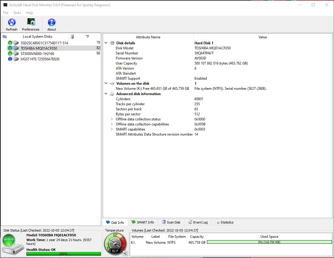 Lot of 4 500GB Notebook Laptop 2.5" SATA Hard Disk Drives Toshiba MQ01ACF050 - Image 7