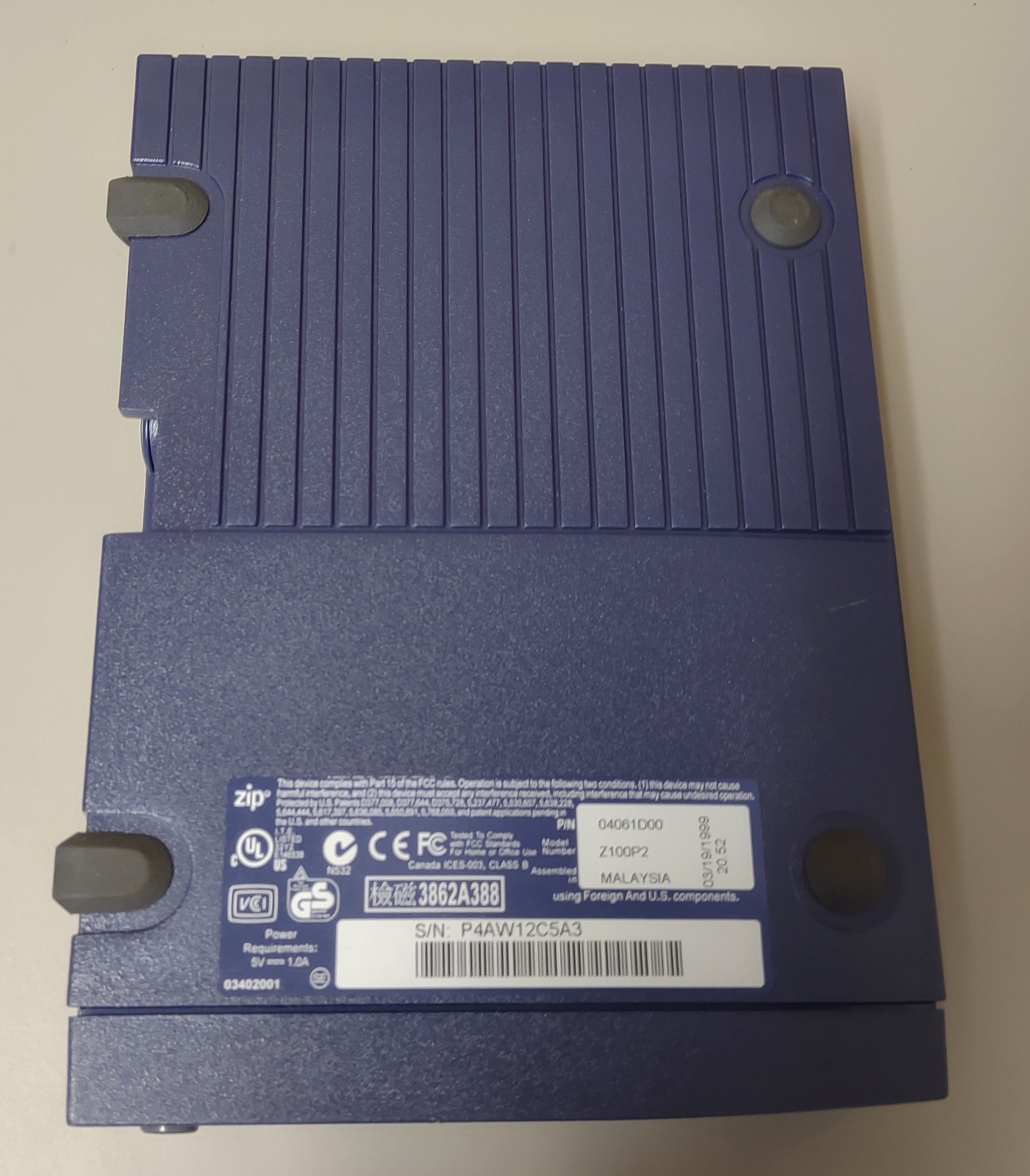 Iomega Parallel Port Zip 100 External Drive 100MB w/ AC Adapter, Cable 1999 - Image 3