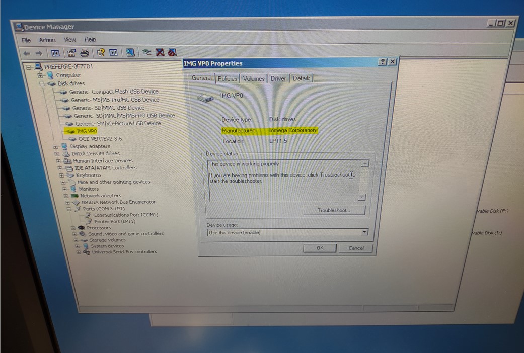 Iomega Parallel Port Zip 100 External Drive 100MB w/ AC Adapter, Cable 1999 - Image 9