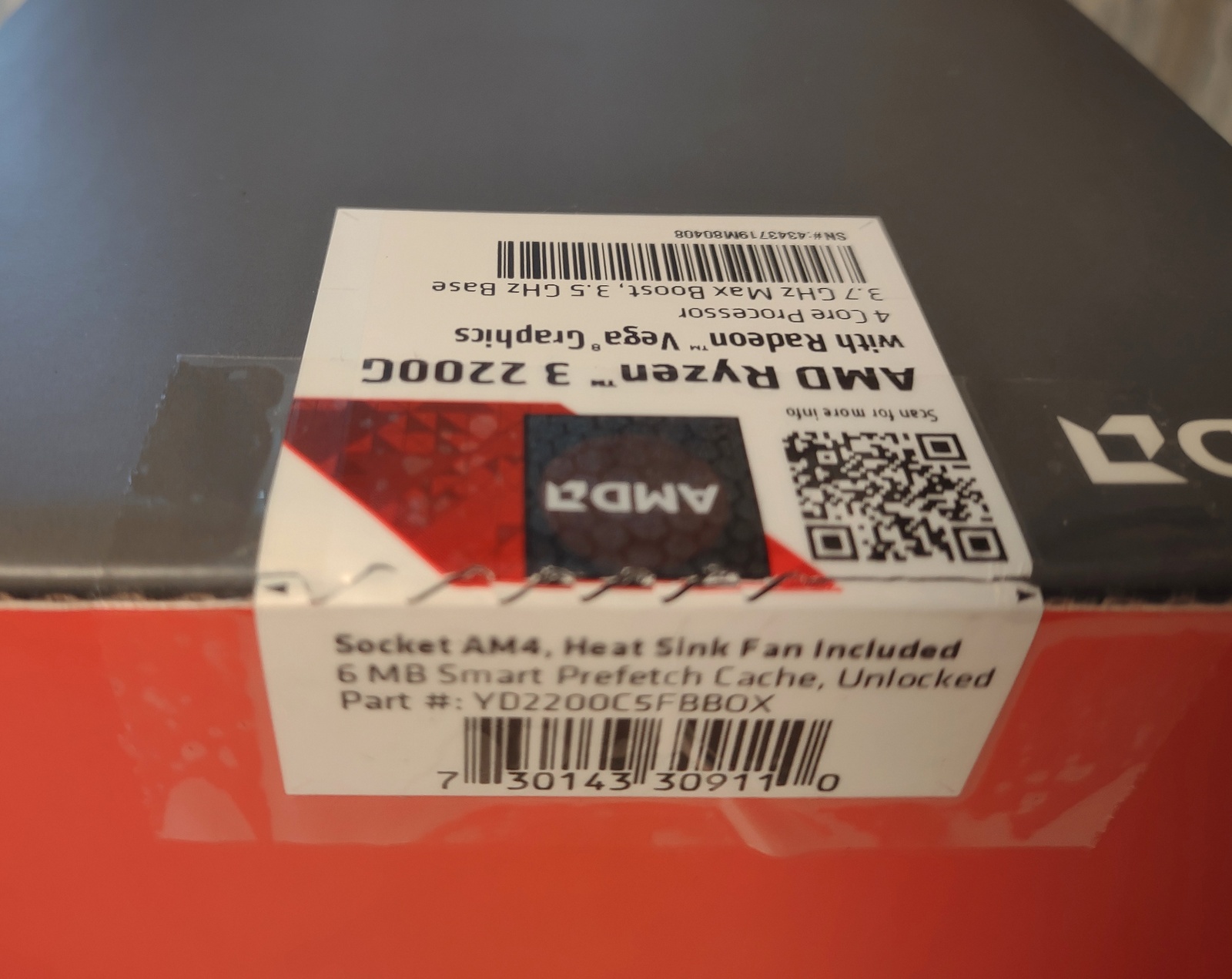 AMD Ryzen 3 2200G CPU Socket AM4 Processor Chip YD2200C5FBBOX w/ Heatsink, Fan - Image 6