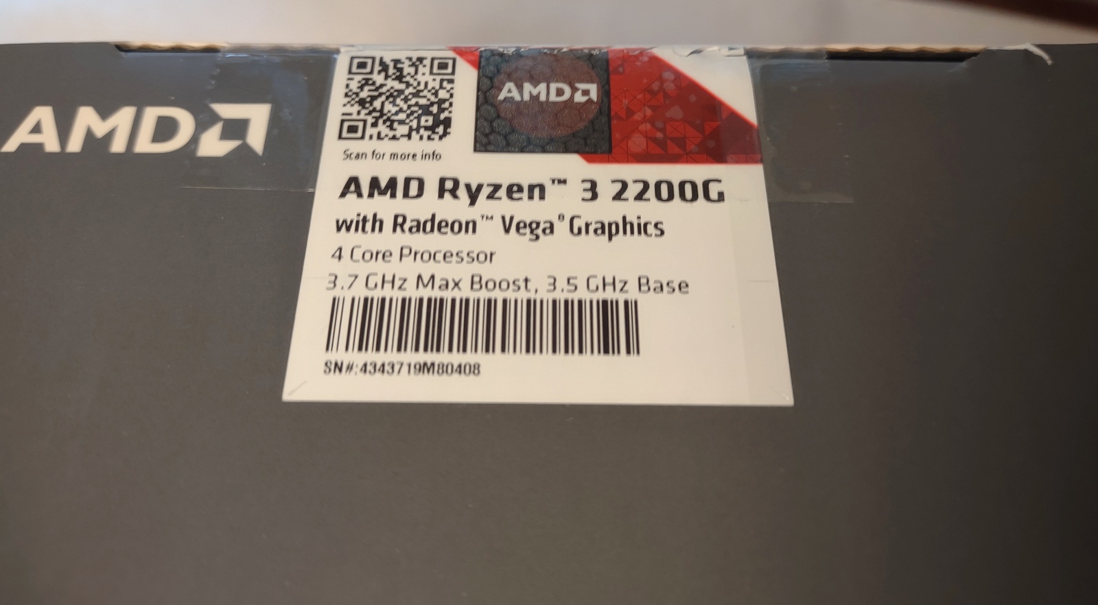 AMD Ryzen 3 2200G CPU Socket AM4 Processor Chip YD2200C5FBBOX w/ Heatsink, Fan - Image 7