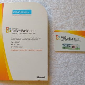 Microsoft Office Basic 2007 Word Excel Outlook W/ Product Key Card NO DISC!