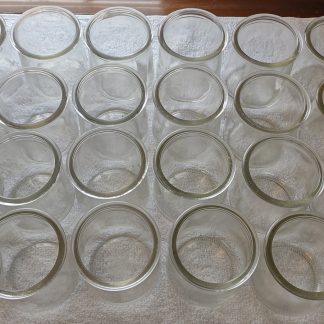 Lot of 24 Yoplait Oui Yogurt 5oz Clear Glass Jars Good Used Condition No Lids