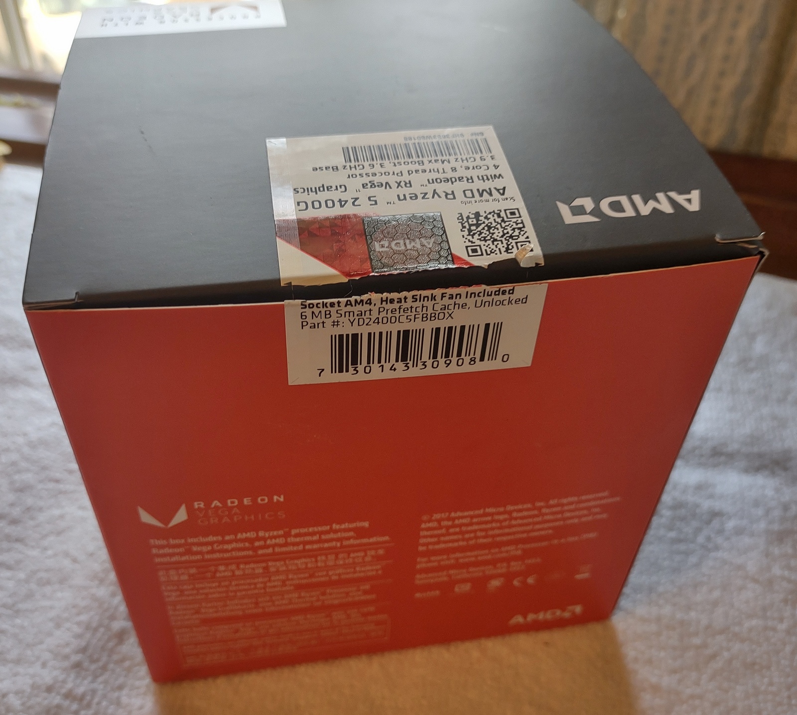 AMD Ryzen 5 2400G APU CPU Socket AM4 Processor YD2400C5FBBOX w/ Heatsink, Fan - Image 8