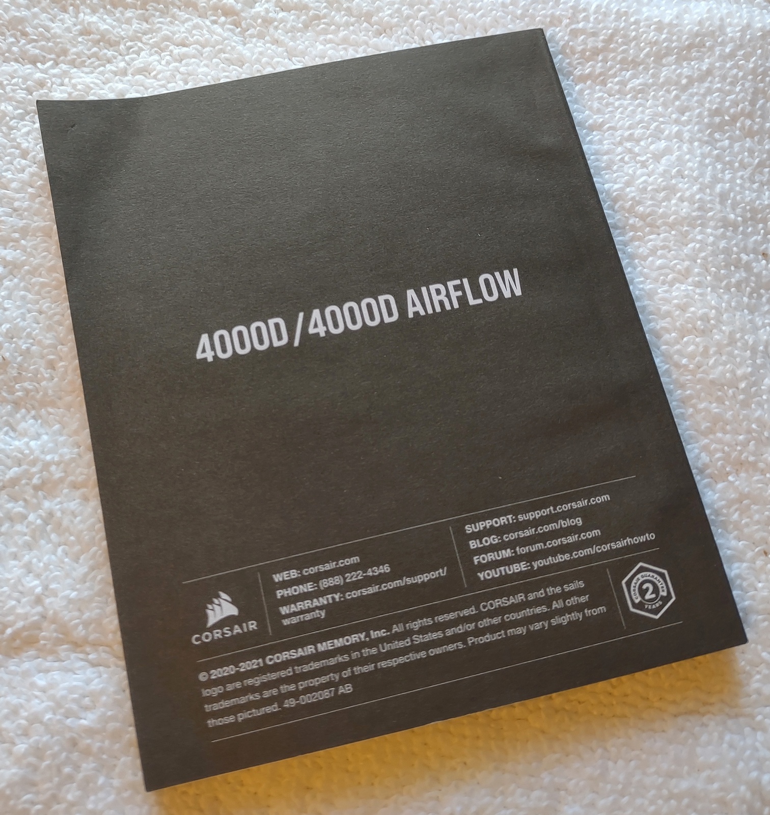 Original User's Manual / Guide / Instructions for Corsair iCUE 4000D Airflow - Image 2