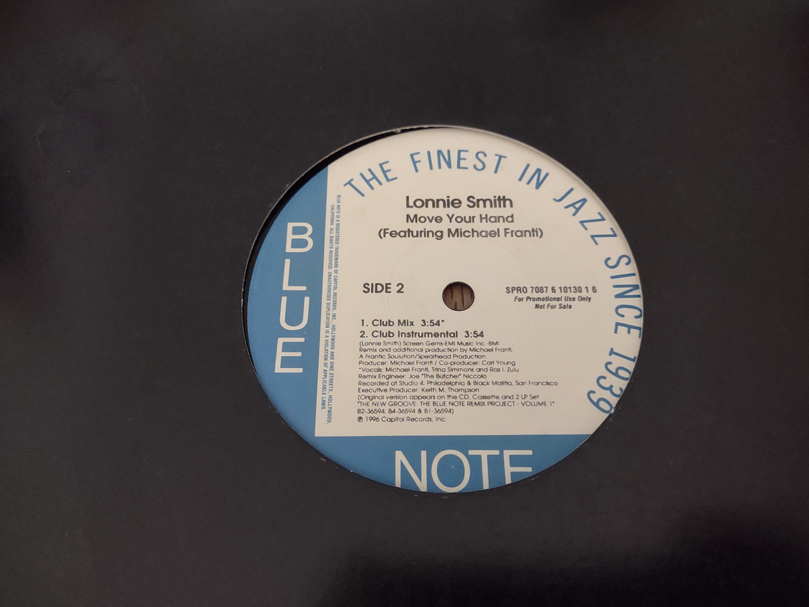 Lonnie Smith / Grant Green Vinyl Record 12" 33RPM Blue Note Jazz Promo 1996 - Image 2