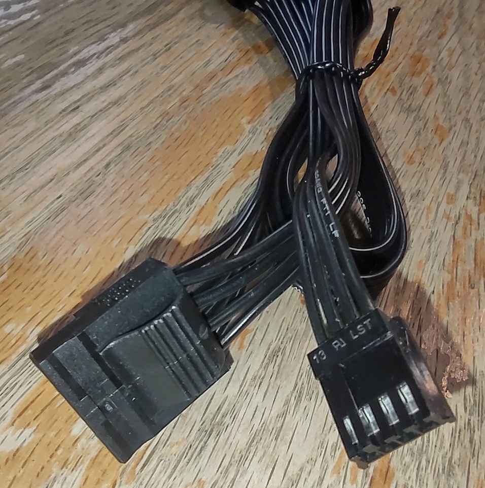 3 x Molex, 1 x Floppy Plugs Modular Power Cable for EVGA 650BQ Power Supply 40" - Image 5