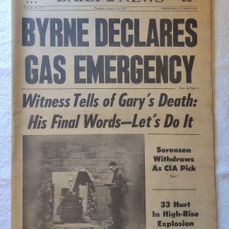New York Daily News January 18 1977 Natural Gas Emergency Gary Gilmore Execution