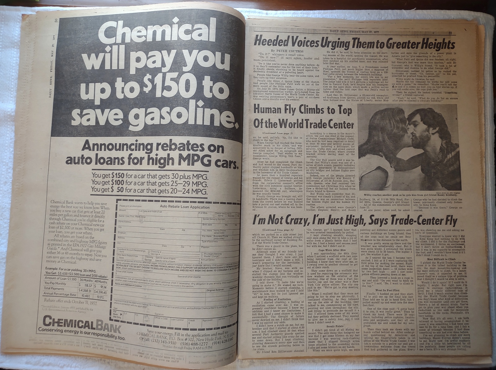 New York Daily News 27 May 1977 Star Wars Full Page Ad George Willig Human Fly - Image 10