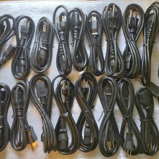 Lot of 20 New Black Standard PC/Monitor/Computer Power Cable Cords 6' 4'