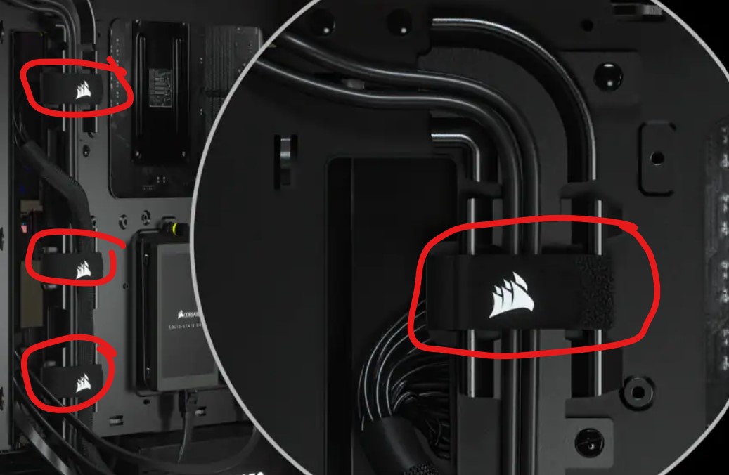 Lot 3 Corsair RapidRoute Hook/Loop Cable Ties 4 4000D X Airflow Computer Cases - Image 5