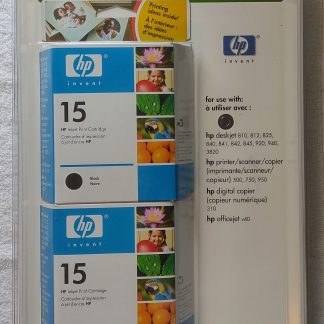 Twin Dual 2 Pack Black HP 15 Ink Cartridge Ireland 2005 DeskJet 840 845 940 3820