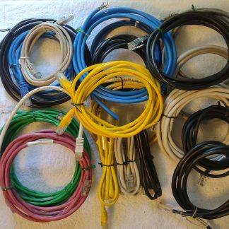 Lot of 21 Used Cat 5 5e RJ45 Ethernet Network Patch Cables Cords Various Lengths